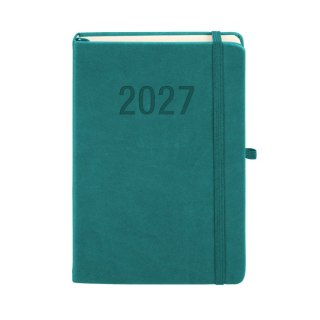 Kalendarz książkowy (terminarz) 2027 MEMOFIX dzienny A5 Antra (turkusowy)