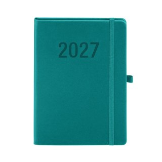 Kalendarz książkowy (terminarz) 2027 MEMOFIX tygodniowy A5 Antra (turkusowy)
