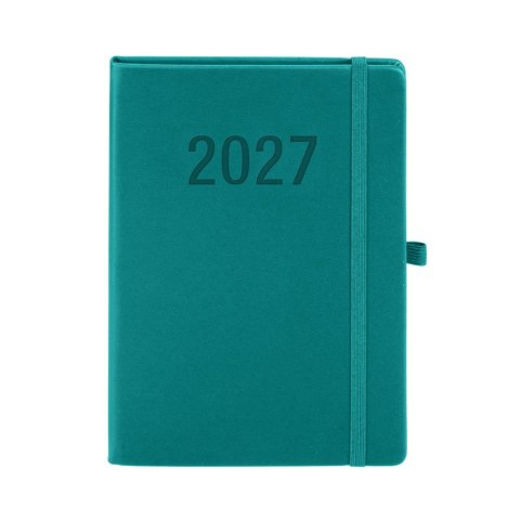 Kalendarz książkowy (terminarz) 2027 MEMOFIX tygodniowy A5 Antra (turkusowy)