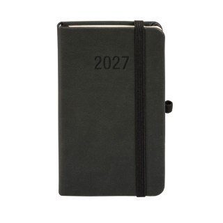 Kalendarz książkowy (terminarz) 2027 MEMOFIX tygodniowy A6 Antra (czarny)