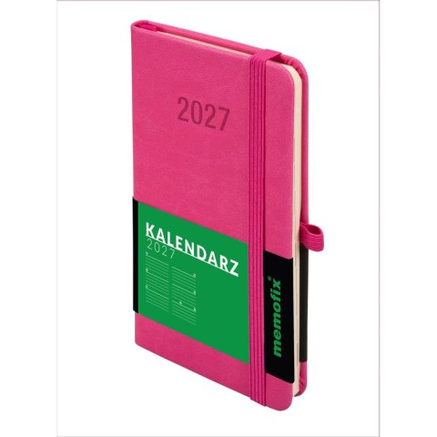 Kalendarz książkowy (terminarz) 2027 MEMOFIX tygodniowy A6 Antra (różowy)