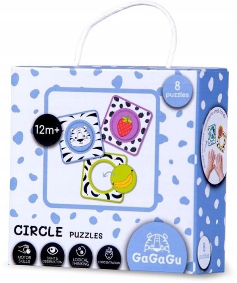 Puzzle GAGAGU Z DZIURKĄ, KÓŁECZKIEM układanka edukacyjna dla dzieci +12m-cy 8 el. Gagagu (GGG0324)