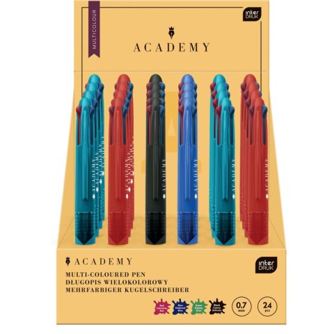 Długopis wielofunkcyjny ACADEMY MULTICOLOR automartyczny wkład mix 0,7mm Interdruk (4kol)