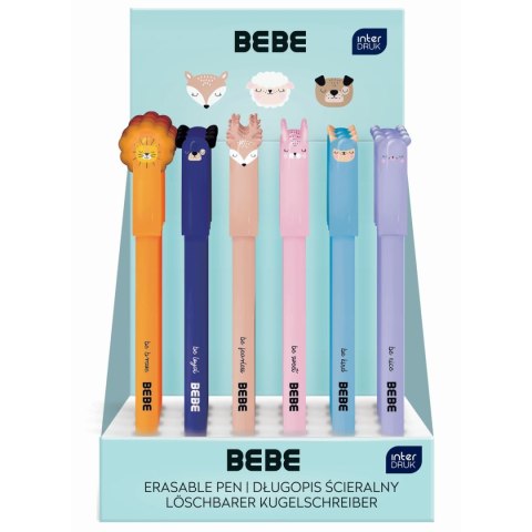 Długopis wymazywalny BEBE Friends wkład niebieski 0,5mm Interdruk (ścieralny)