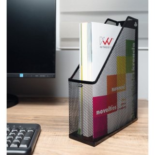 Pojemnik na dokumenty pionowy A4 srebrny metal Grand (GR-053)
