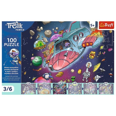 Puzzle Rodzina Treflików Gonduś w rakiecie 100 el. Trefl (16543)