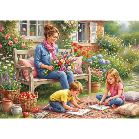 Puzzle Rodzina w ogrodzie 1000 el. Trefl (12144)