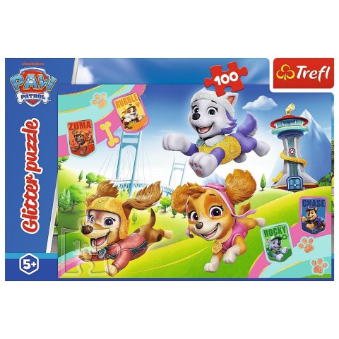 Puzzle Paw Patrol Błyszczące psiaki 100 el. Trefl (14835)