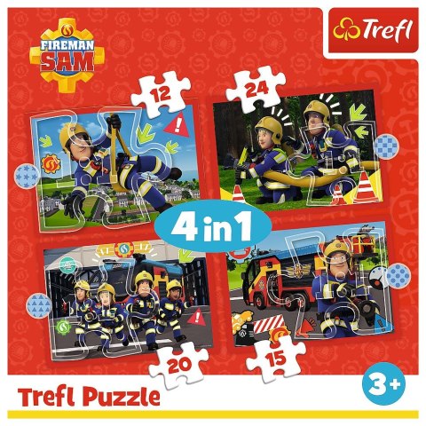 Puzzle Strażak Sam Przygody strażaka Sama 4w1 el. Trefl (34632)