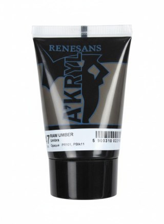 Farba akrylowa brazowy raw umbere kolor: brązowa 100ml Renesans (47)