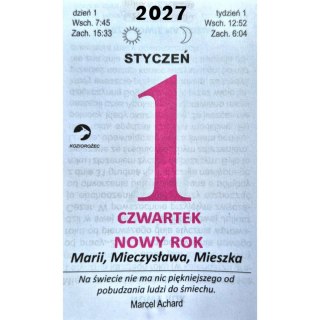 Kalendarz ścienny zdzierak 70mm x 100mm Beskidy
