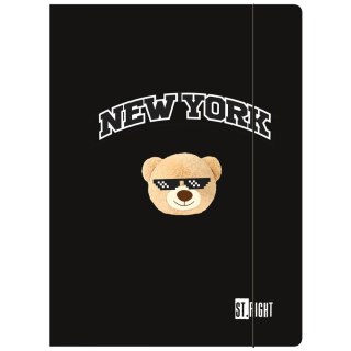 Teczka kartonowa na gumkę Nyc Mood A4 czarny 300g Unipap