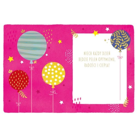 Kartka składana B6 Karnet B6 BALONY NA ROŻKU Henry (5908451982713)