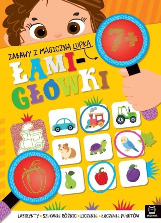Książeczka edukacyjna Zabawy z magiczną lupką. Łamigłówki 7+ Aksjomat (4497)