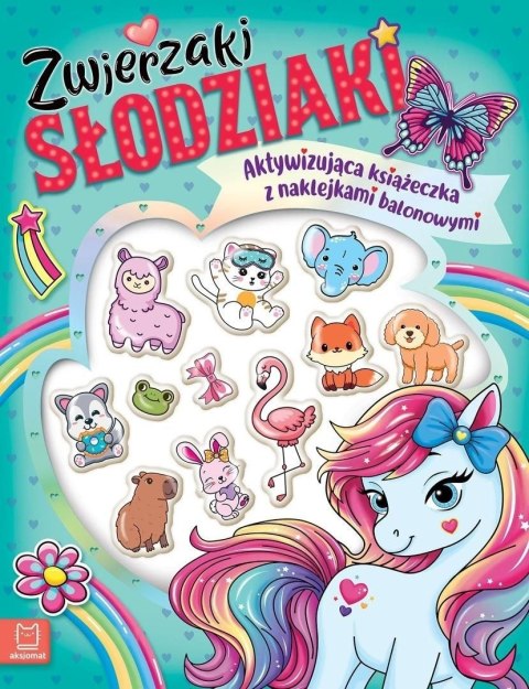 Książeczka edukacyjna Zwierzaki słodziaki. Aktywizująca książeczka z naklejkami balonowymi Aksjomat (4341)