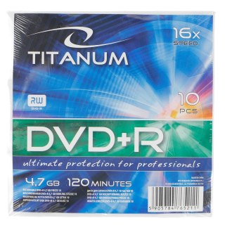 Płyta dvd Nośnik danych Płyta DVD+R 4,7GB x16 Titanum (x16 - Koperta 10)
