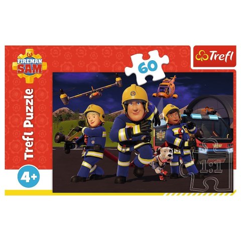 Puzzle Fireman Sam Bohater w mundurze 60 el. Trefl (17413)