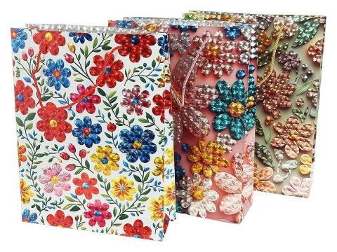 Torba prezentowa A3+ 32x42x11cm mix kolorów kwiaty [mm:] 320x420x 110 Adar (635159)