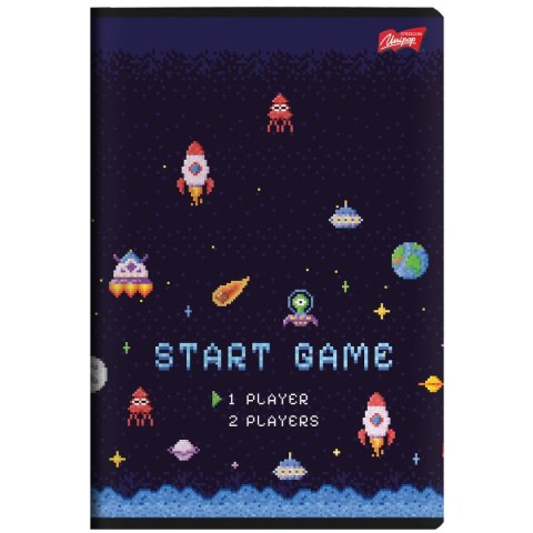 Zeszyt A5 PIXEL UNIVERSE 16k. 70g podwójna linia kolor Unipap