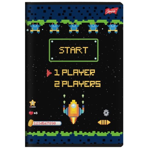 Zeszyt A5 PIXEL UNIVERSE 16k. 70g podwójna linia kolor Unipap
