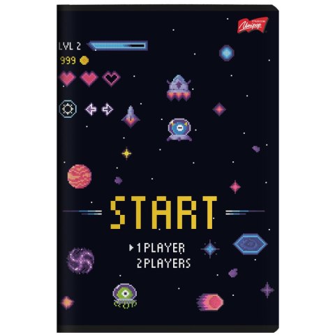 Zeszyt A5 PIXEL UNIVERSE 16k. 70g podwójna linia kolor Unipap