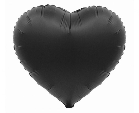 Balon foliowy Serce, matowe, czarne 18cal Godan (BS-HMCA)
