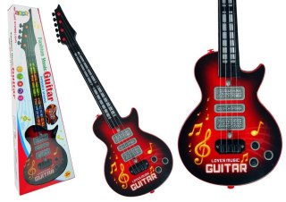 Gitara Elektryczna Gwiazda Struny Kolorowe Diody Czerwona Lean (12197)