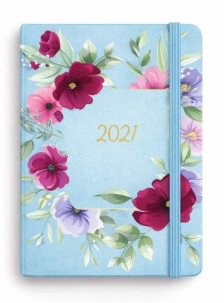Kalendarz książkowy (terminarz) 2027 Botanical dzienny, Azalia błękitna A5 210mm x 145mm Antra (Kal001502)