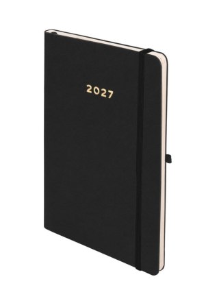 Kalendarz książkowy (terminarz) 2027 Riga tygodniowy z notesem, czarny A5 210mm x 145mm Antra (Kal001577)