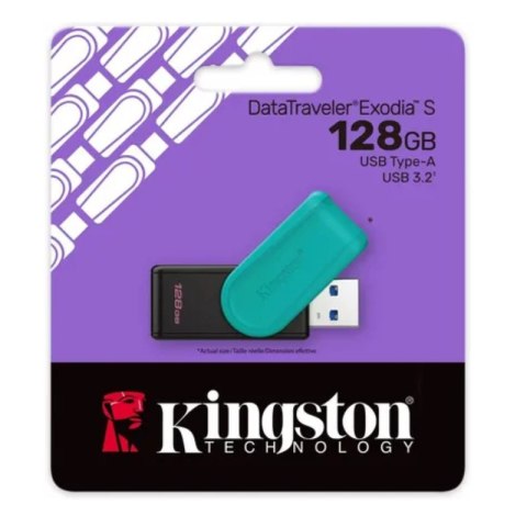 Kingston pamięć DataTraveler Exodia S | USB 3.2 | 128GB | czarny-turkusowy