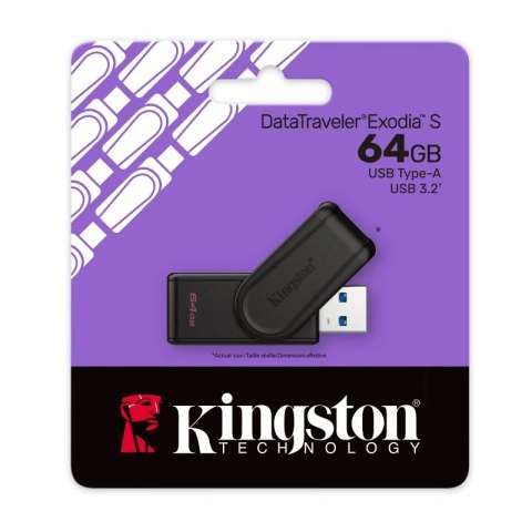 Kingston pamięć DataTraveler Exodia S | USB 3.2 | 64GB | czarny