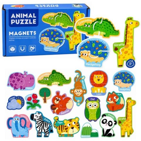 Puzzle Magnetyczne Nauka Zwierząt Magnesy Na Tablice Lodówkę 30 el. 30 el. Lean (32022)