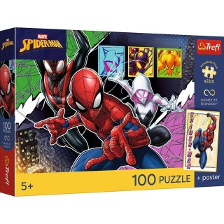 Puzzle Spiderman PREMIUM PLUS KIDS Bohaterski pająk" 100 el. Trefl (16557)