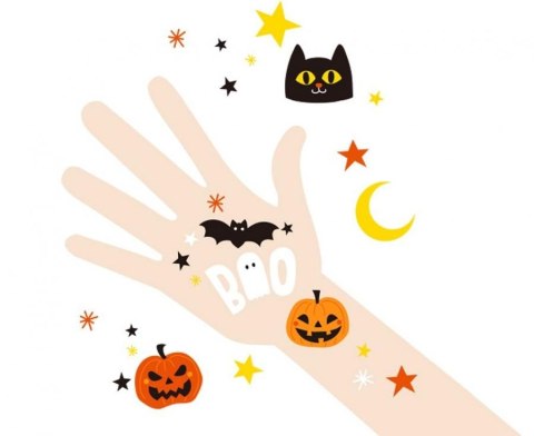 Tatuaż zmywalny Halloween, 12x7,5 cm / 5 arkuszy Godan (PF-ZTZH)