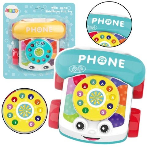 Telefon zabawkowy na kółkach niebieski Lean (22858)