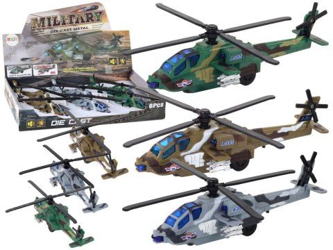 Helikopter Wojskowy Śmigłowiec Militarny Aluminiowy Mix Dźwięk Światła Lean (16530)