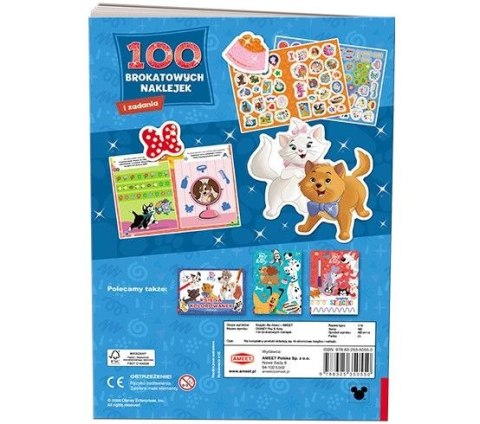 Książka dla dzieci Disney. Psy & koty. 100 Brokatowych Naklejek Ameet (NB 9114)