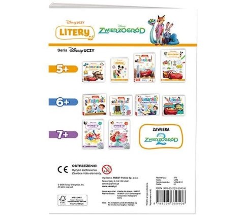 Książka dla dzieci Disney Uczy. Zwierzogród. Litery Ameet (UDN 9312)
