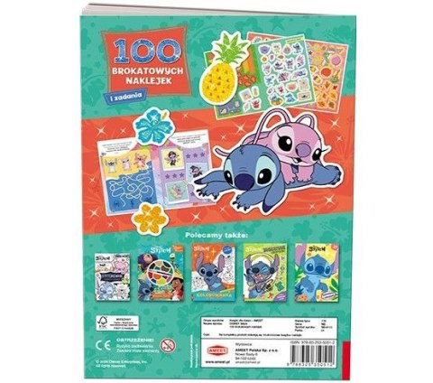 Książka dla dzieci Stitch. 100 Brokatowych Naklejek Ameet (NB 9113)
