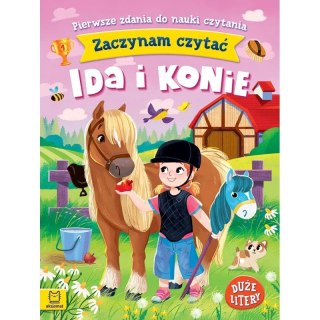 Książka dla dzieci Zaczynam czytać. Duże litery. Pierwsze zdania do nauki czytania. Ida i konie Aksjomat