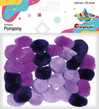 Pompony Craft-Fun Series fioletowy 30 szt Titanum (283064)