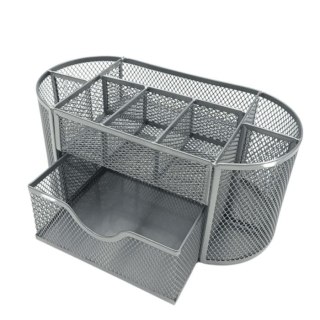 Przybornik na biurko JUMBO srebrny srebrny metal Tres (5a)
