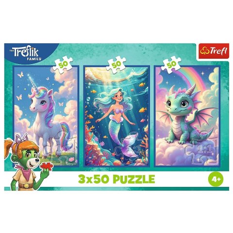 Puzzle Trefliki Razem w kolorowym świecie 3x50 el. Trefl (34879)