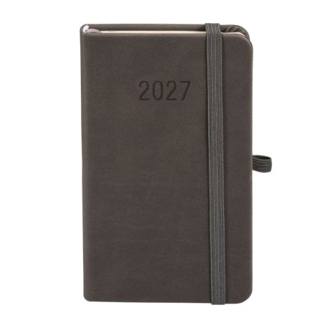 Kalendarz książkowy (terminarz) 2027 MEMOFIX tygodniowy, grafitowy A6 150mm x 84mm Antra (Kal001469)
