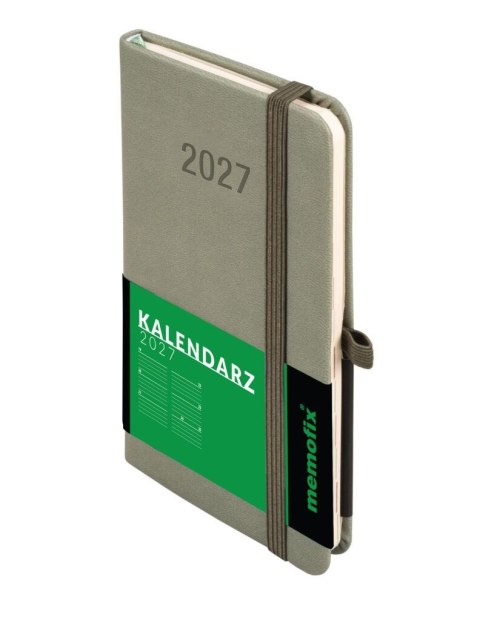 Kalendarz książkowy (terminarz) 2027 MEMOFIX tygodniowy, oliwkowy A6 150mm x 87mm Antra (Kal001473)
