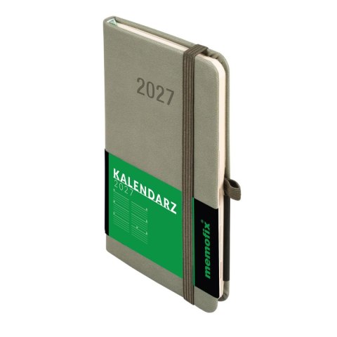 Kalendarz książkowy (terminarz) 2027 MEMOFIX tygodniowy, oliwkowy A6 150mm x 87mm Antra (Kal001473)