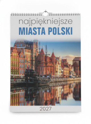 Kalendarz ścienny NAJPIĘKNIEJSZE MIASTA POLSKI 13 planszowe 315mm x 500mm Jotan (WP119)