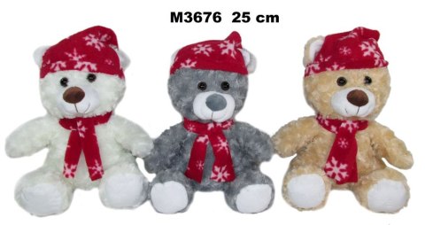 Pluszak Miś 3 kolory świąteczny [mm:] 250 Sun-Day (162113)