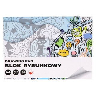 Blok rysunkowy A4 biały 80g 20k Starpak (587745)