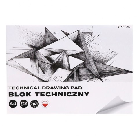 Blok techniczny A4 biały 170g 10k Starpak (587755)